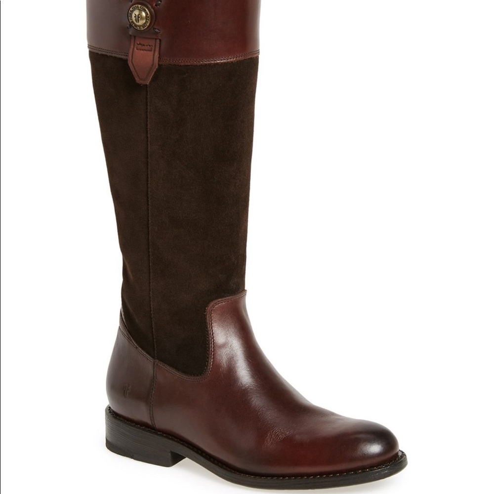 Frey jade button tall leather/suede size 7